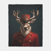 Santa Reindeer Fleece Deken (Voorkant)