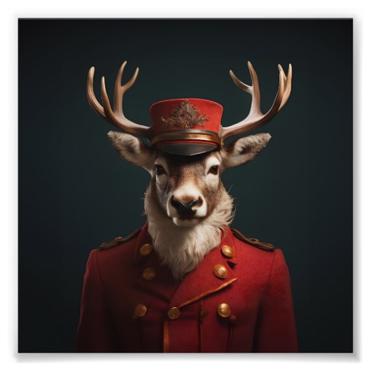Santa Reindeer Foto Afdruk (Voorkant)