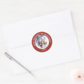  Santa Reindeer gepersonaliseerd Ronde Sticker (Envelop)