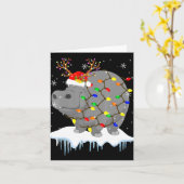 Santa Reindeer Hip Xmas Light Santa Reindeer Hip T Kaart (Gele Bloem)