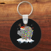 Santa Reindeer Hip Xmas Light Santa Reindeer Hip T Sleutelhanger (Voorkant)