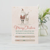 🎅Santa & Reindeer Merry Christmas Feestdagenkaart (Staand voorkant)