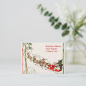 Santa Reindeer op sneeuw Visitekaartje (Staand voorkant)