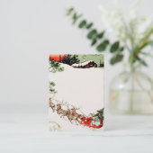 Santa Reindeer op sneeuw Visitekaartje (Staand voorkant)