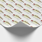 Santa Reindeer over sneeuw afgedekt door stad Lt M Cadeaupapier (Hoek)