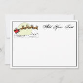 Santa Reindeer over sneeuw afgedekt door stad Lt M Feestdagenkaart (Voorkant)