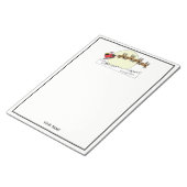 Santa Reindeer over sneeuw afgedekt door stad Lt M Notitieblok (Schuin)