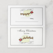 Santa Reindeer over sneeuw afgedekt door stad Lt M Plaatskaartje (Buitenkant ongevouwen)