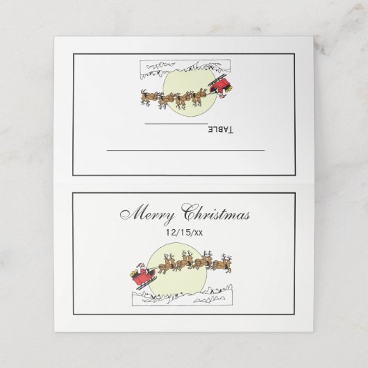 Santa Reindeer over sneeuw afgedekt door stad Lt M Plaatskaartje (Buitenkant ongevouwen)