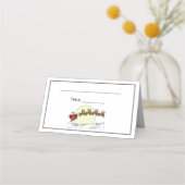 Santa Reindeer over sneeuw afgedekt door stad Lt M Plaatskaartje (Achterkant)