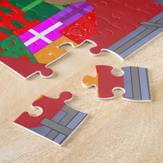 Santa & Reindeer Puzzle Legpuzzel (Zijkant)