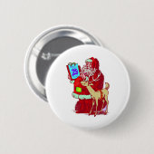 Santa Reindeer Ronde Button 5,7 Cm (Voorkant /achterkant)