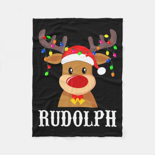 Santa Reindeer Rudolph Xmas Group Costume  Fleece Deken (Voorkant)