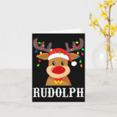 Santa Reindeer Rudolph Xmas Group Costume  Kaart (Gele Bloem)