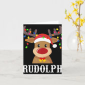 Santa Reindeer Rudolph Xmas Group Costume  Kaart (Gele Bloem)