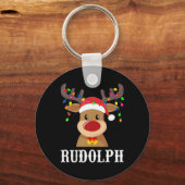 Santa Reindeer Rudolph Xmas Group Costume T Shirt  Sleutelhanger (Voorkant)