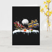 Santa Reindeer School Bus Christmas Driver Team Lo Kaart (Gele Bloem)