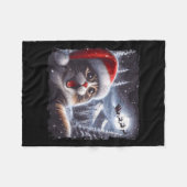 Santa Reindeer Selfie Cat Funny Christmas Tee  Fleece Deken (Voorkant (Horizontaal))