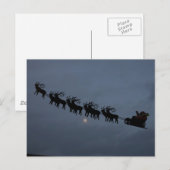 Santa & Reindeer Silhouette Feestdagenkaart (Voorkant / Achterkant)