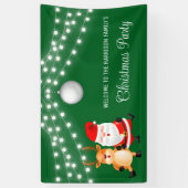 Santa Reindeer String Lights Kerstbal Spandoek (Verticaal)