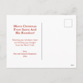 Santa Reindeer Vintage Kerstmis Feestdagenkaart (Achterkant)