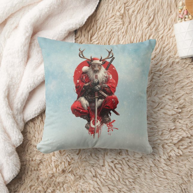 Santa Reindeer Warrior – Holiday Battle Edition Kussen (Deken)