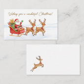 Santa Reindeers Christmas Informatiekaartje (Voorkant / Achterkant)