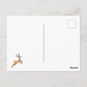 Santa Reindeers Sleigh Christmas Postcard Briefkaart (Achterkant)