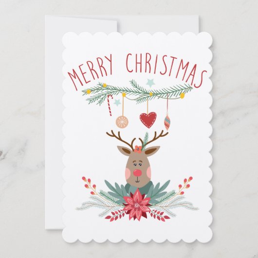 Santa Reindekerst Scandinavische kaart (Voorkant)