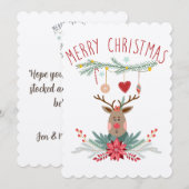 Santa Reindekerst Scandinavische kaart (Voorkant / Achterkant)