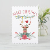 Santa Reindekerst Scandinavische kaart (Staand voorkant)