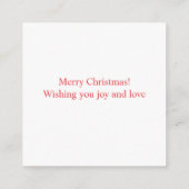 Santa Reinders Candy Cane Kerstmis Informatiekaartje (Achterkant)