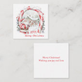 Santa Reinders Candy Cane Kerstmis Informatiekaartje (Voorkant / Achterkant)