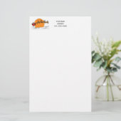 Santa Reindester over sneeuwbedekking Briefpapier (Staand voorkant)