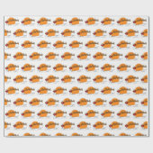 Santa Reindester over sneeuwbedekking Cadeaupapier (Vlak)