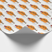 Santa Reindester over sneeuwbedekking Cadeaupapier (Hoek)