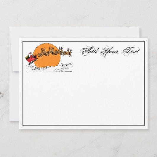 Santa Reindester over sneeuwbedekking Feestdagenkaart (Voorkant)