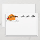 Santa Reindester over sneeuwbedekking Feestdagenkaart (Voorkant / Achterkant)