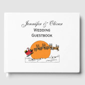 Santa Reindester over sneeuwbedekking Gastenboek (Voorkant)