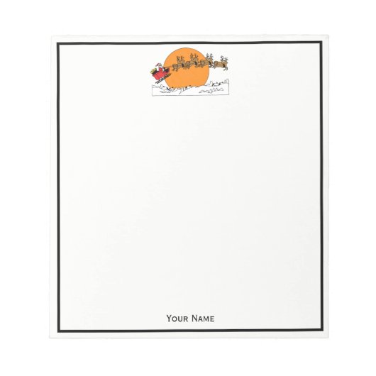 Santa Reindester over sneeuwbedekking Notitieblok (Voorkant)