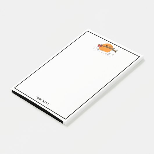 Santa Reindester over sneeuwbedekking Post-it® Notes (Schuin)