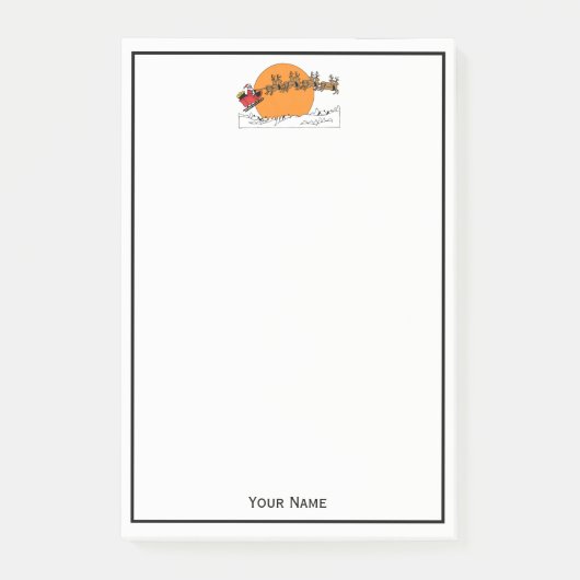 Santa Reindester over sneeuwbedekking Post-it® Notes (Voorkant)