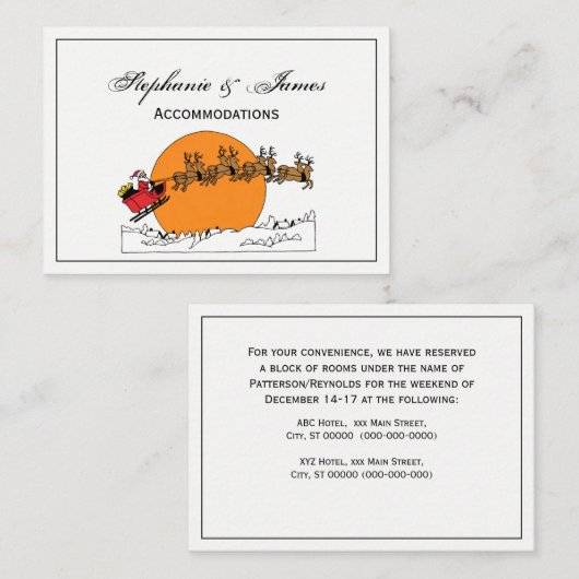 Santa Reindester over sneeuwbedekking Visitekaartje (Voorkant / Achterkant)