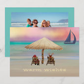 Santa ReindeTropical Summer Holiday Feestdagenkaart (Voorkant / Achterkant)