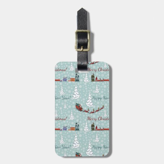 santa reindierteam bagagelabel (Voorkant verticaal)