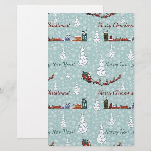 santa reindierteam briefpapier (Voorkant / Achterkant)