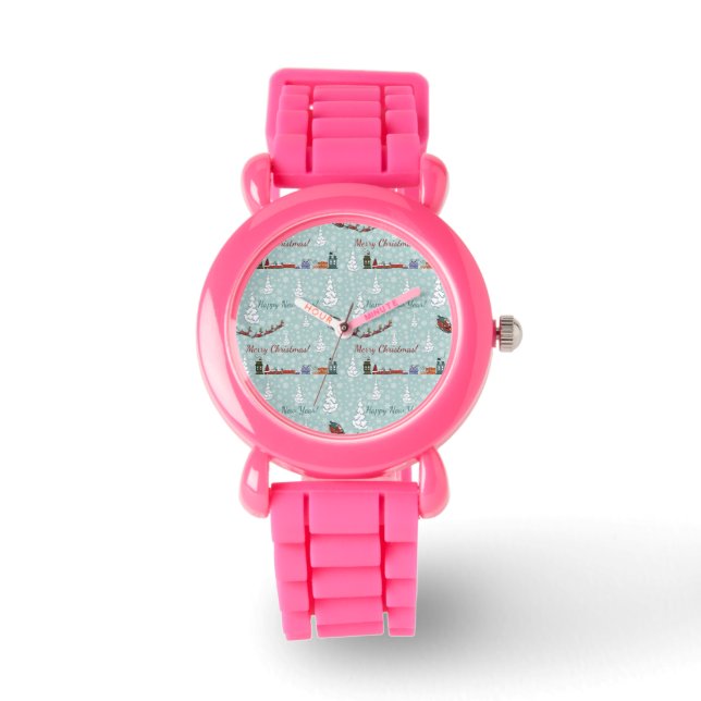 santa reindierteam horloge (Voorkant)