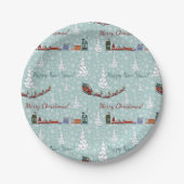 santa reindierteam papieren bordje (Voorkant)