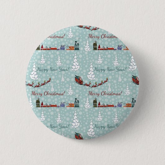 santa reindierteam ronde button 5,7 cm (Voorkant)