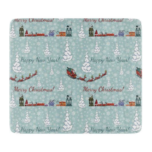 santa reindierteam snijplank (Voorkant)